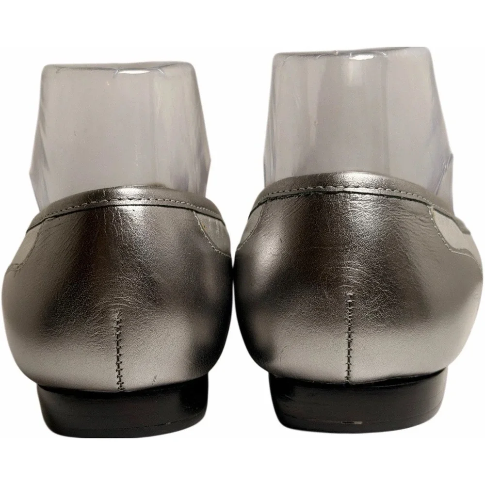 Enzo Angiolini Metallic Liberty‎ Square Toe Leather Loafers 8M